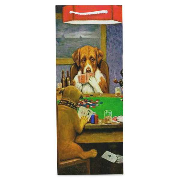 Dogs Playing Poker by C.M.Coolidge Wine Gift Bag - Matte - Front