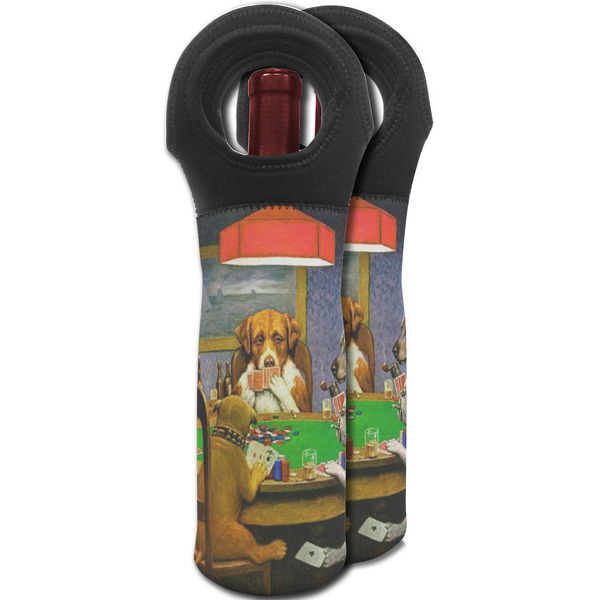Dogs Playing Poker by C.M.Coolidge Wine Tote Bag - MAIN