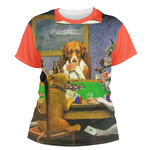 Dogs Playing Poker by C.M.Coolidge Women's Crew T-Shirt - Small