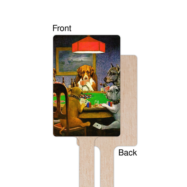 Dogs Playing Poker by C.M.Coolidge Wooden 6.25" Stir Stick - Rectangular - Single - Front & Back