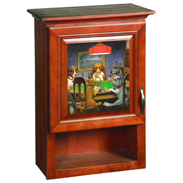 Dogs Playing Poker by C.M.Coolidge Wooden Cabinet Decal (Medium)