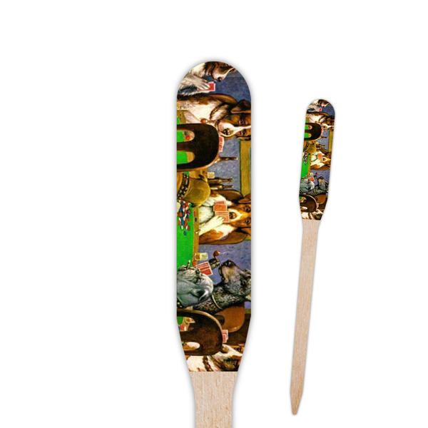 Custom Dogs Playing Poker by C.M.Coolidge Paddle Wooden Food Picks