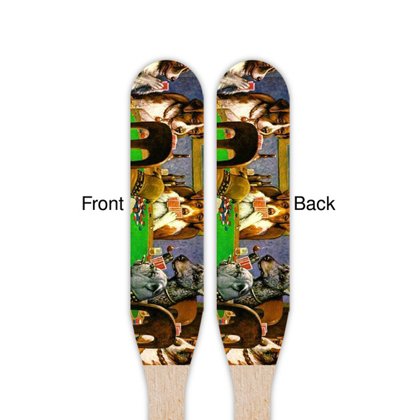 Dogs Playing Poker by C.M.Coolidge Wooden Food Pick - Paddle - Double Sided - Front & Back