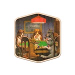 Dogs Playing Poker by C.M.Coolidge Genuine Maple or Cherry Wood Sticker