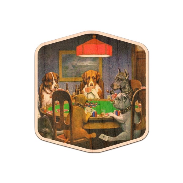 Custom Dogs Playing Poker by C.M.Coolidge Genuine Maple or Cherry Wood Sticker