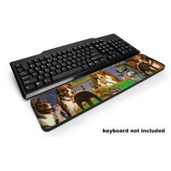 Dogs Playing Poker by C.M.Coolidge Keyboard Wrist Rest