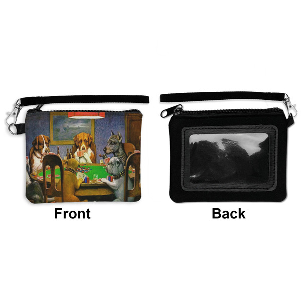 Dogs Playing Poker by C.M.Coolidge Wristlet ID Cases - Front & Back