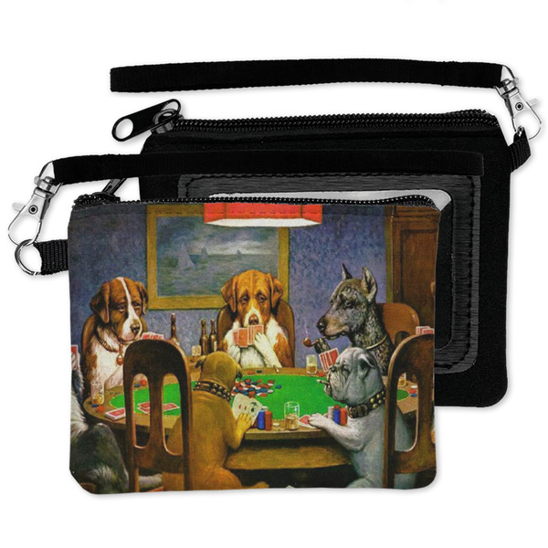 Dogs Playing Poker by C.M.Coolidge Wristlet ID Cases - MAIN