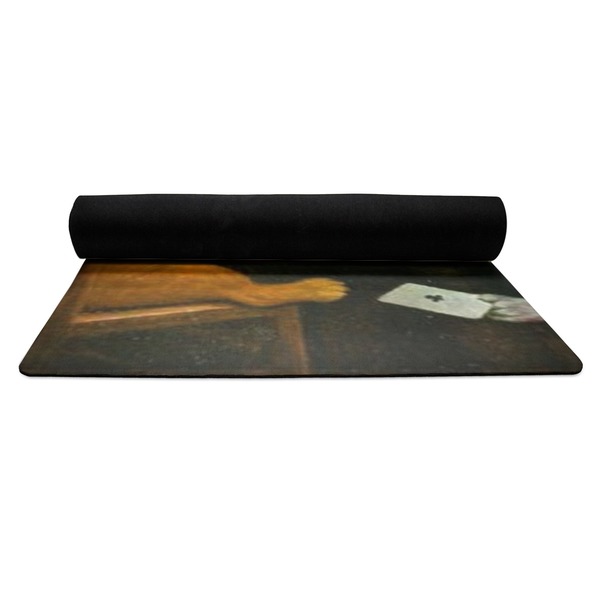 Dogs Playing Poker by C.M.Coolidge Yoga Mat Rolled up Black Rubber Backing