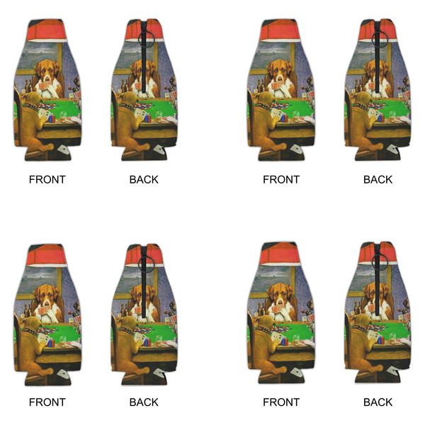 Dogs Playing Poker by C.M.Coolidge Zipper Bottle Cooler - Set of 4 - APPROVAL
