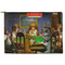Dogs Playing Poker by C.M.Coolidge Zipper Pouch Large (Front)
