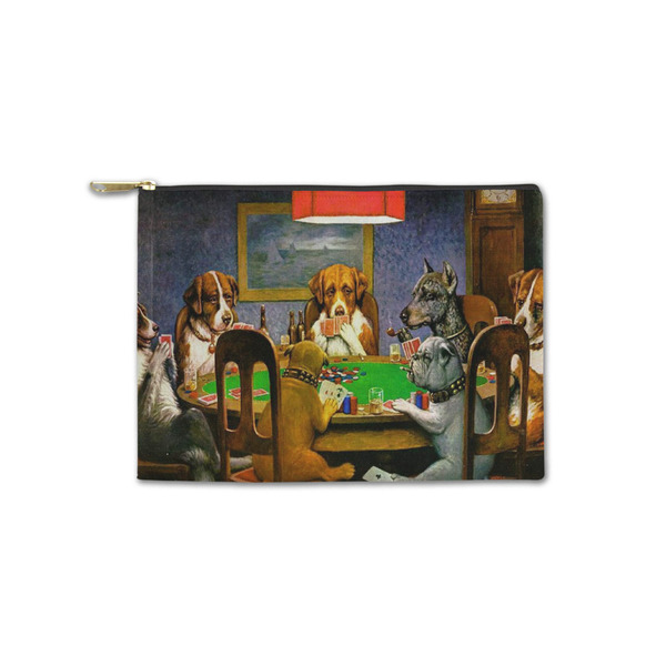 Custom Dogs Playing Poker by C.M.Coolidge Zipper Pouch - Small - 8.5"x6"