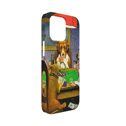 Dogs Playing Poker by C.M.Coolidge iPhone Case - Plastic - iPhone 13 Mini