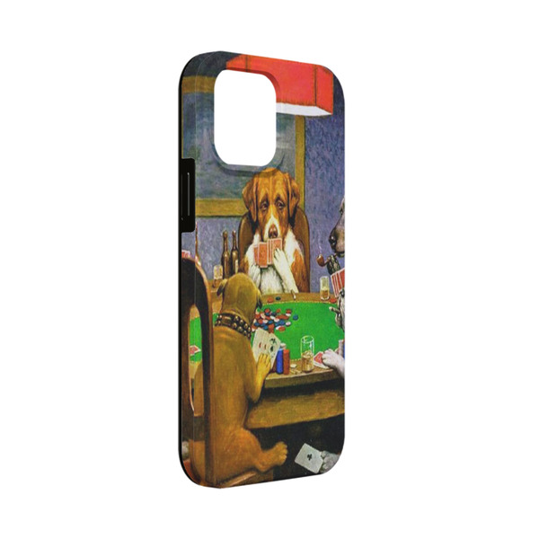 Custom Dogs Playing Poker by C.M.Coolidge iPhone Case - Rubber Lined - iPhone 13 Mini