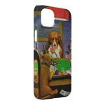 Dogs Playing Poker by C.M.Coolidge iPhone Case - Plastic - iPhone 14 Plus