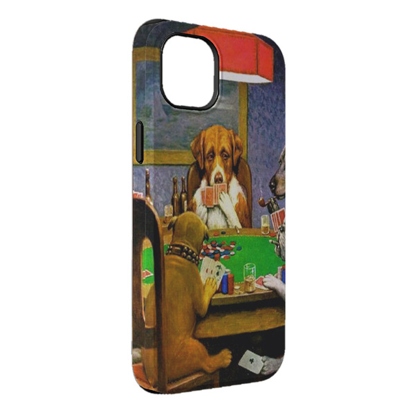 Custom Dogs Playing Poker by C.M.Coolidge iPhone Case - Rubber Lined - iPhone 14 Plus