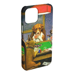 Dogs Playing Poker by C.M.Coolidge iPhone Case - Plastic - iPhone 15 Plus