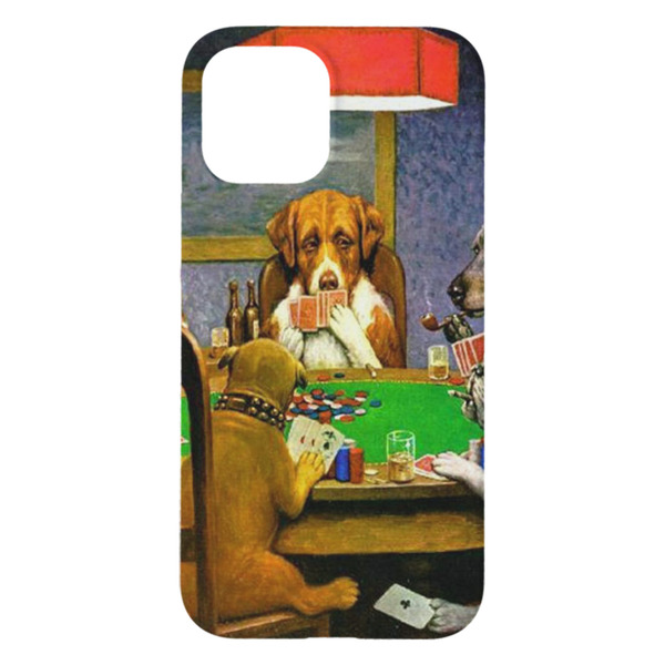 Dogs Playing Poker by C.M.Coolidge iPhone 15 Plus Case - Back