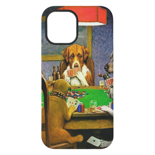 Dogs Playing Poker by C.M.Coolidge iPhone 15 Plus Tough Case - Back