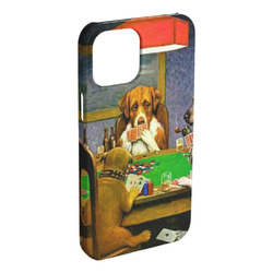 Dogs Playing Poker by C.M.Coolidge iPhone Case - Plastic - iPhone 15 Pro Max