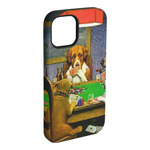 Dogs Playing Poker by C.M.Coolidge iPhone Case - Rubber Lined