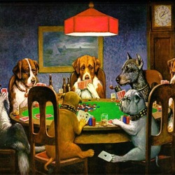 Dogs Playing Poker by C.M.Coolidge