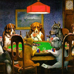Dogs Playing Poker by C.M.Coolidge