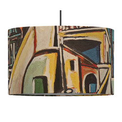Mediterranean Landscape by Pablo Picasso 12" Drum Pendant Lamp - Fabric