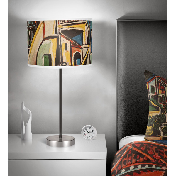 Mediterranean Landscape by Pablo Picasso 13 inch drum lamp shade - in room