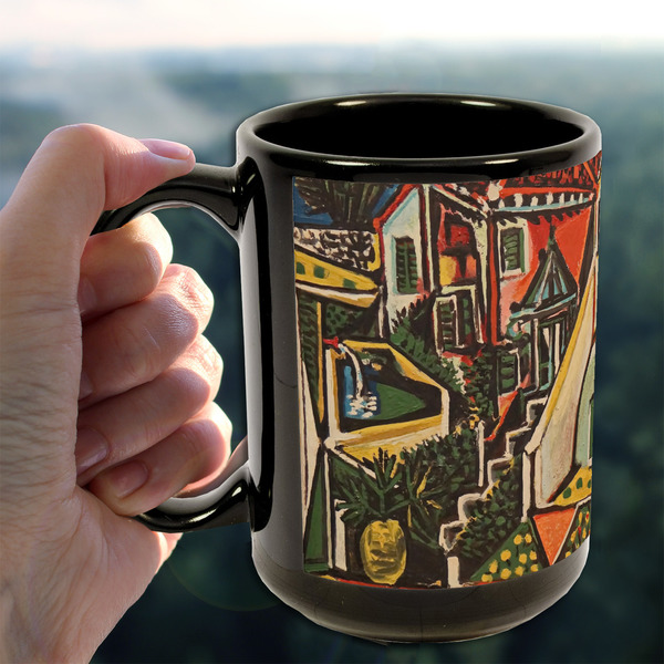 Mediterranean Landscape by Pablo Picasso 15oz. Black Mug - LIFESTYLE
