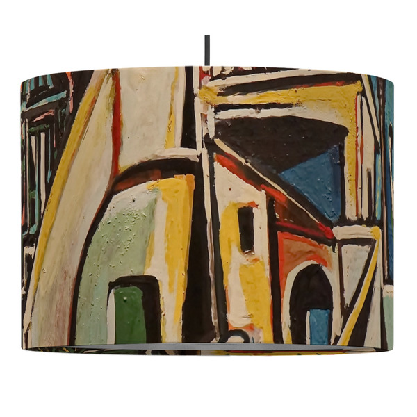 Custom Mediterranean Landscape by Pablo Picasso 16" Drum Pendant Lamp - Fabric