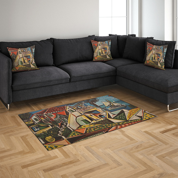 Mediterranean Landscape by Pablo Picasso 4'x6' Indoor Area Rugs - IN CONTEXT