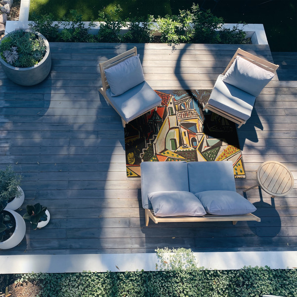 Mediterranean Landscape by Pablo Picasso 5'x7' Patio Rug - In context