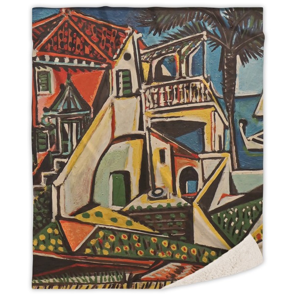 Custom Mediterranean Landscape by Pablo Picasso Sherpa Throw Blanket - 50"x60"