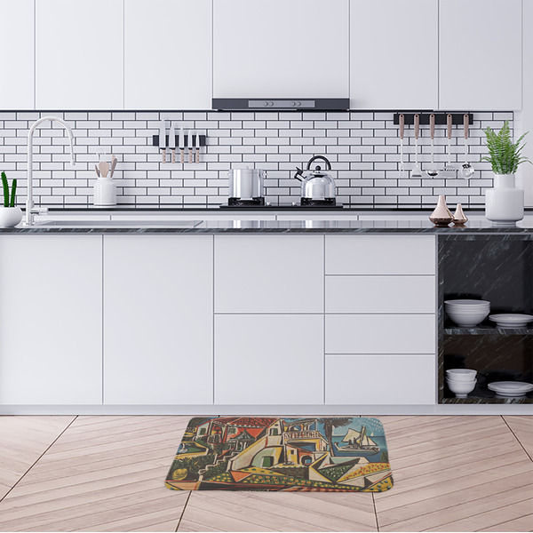 Mediterranean Landscape by Pablo Picasso Anti-Fatigue Kitchen Mats - LIFESTYLE