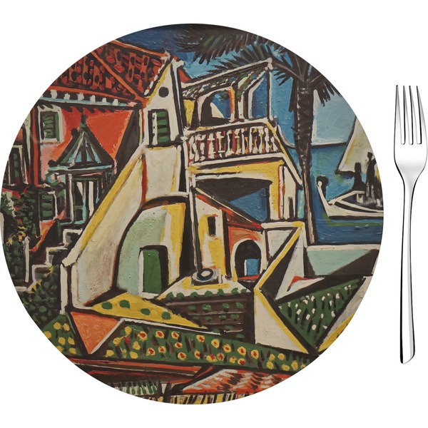 Custom Mediterranean Landscape by Pablo Picasso Glass Appetizer / Dessert Plate 8"