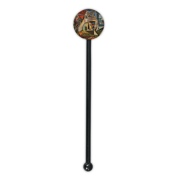 Mediterranean Landscape by Pablo Picasso Black Plastic 5.5" Stir Stick - Round - Single Stick