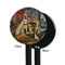 Mediterranean Landscape by Pablo Picasso Black Plastic 5.5" Stir Stick - Single Sided - Round - Front & Back