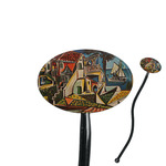 Mediterranean Landscape by Pablo Picasso 7" Oval Plastic Stir Sticks - Black - Single Sided