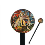 Mediterranean Landscape by Pablo Picasso 7" Round Plastic Stir Sticks - Black - Single Sided