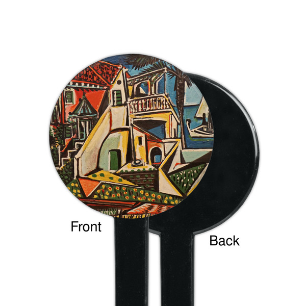 Mediterranean Landscape by Pablo Picasso Black Plastic 7" Stir Stick - Single Sided - Round - Front & Back
