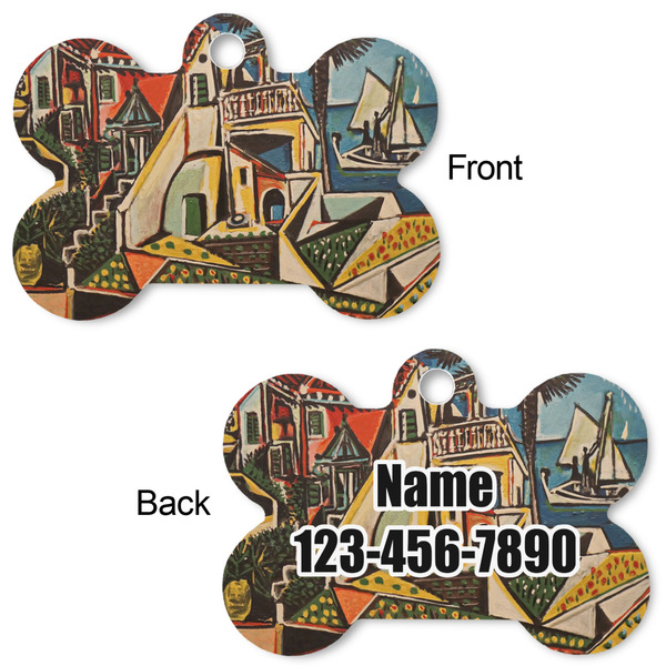 Mediterranean Landscape by Pablo Picasso Bone Shaped Dog ID Tag - Large - Approval