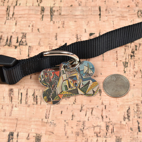 Mediterranean Landscape by Pablo Picasso Bone Shaped Dog ID Tag - Large - In Context