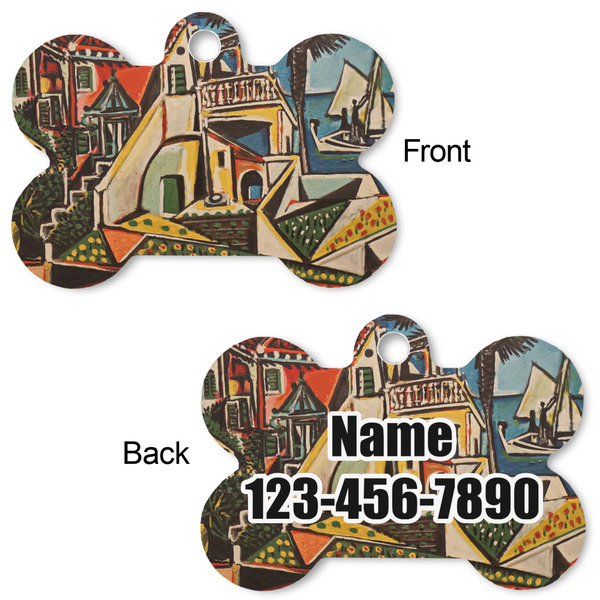 Mediterranean Landscape by Pablo Picasso Bone Shaped Dog Tag - Front & Back