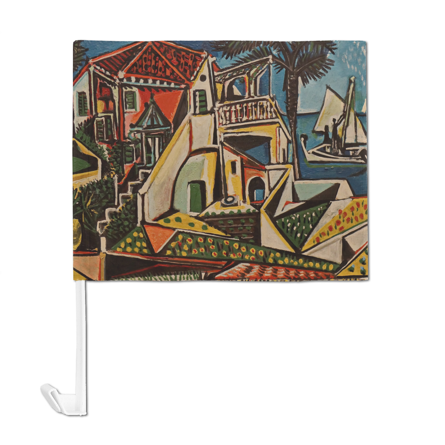 Custom Mediterranean Landscape by Pablo Picasso Car Flag