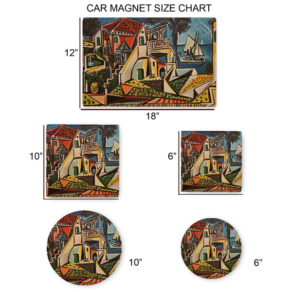 Mediterranean Landscape by Pablo Picasso Car Magnets - SIZE CHART