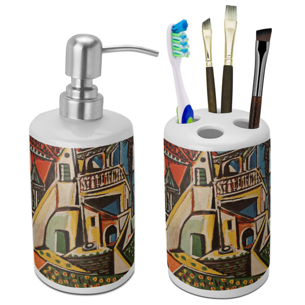 Custom Mediterranean Landscape by Pablo Picasso Ceramic Bathroom Accessories Set