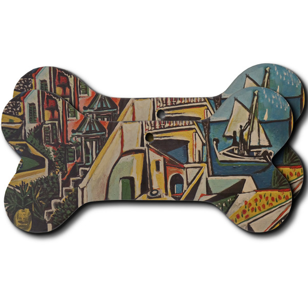 Custom Mediterranean Landscape by Pablo Picasso Ceramic Dog Ornament - Front & Back