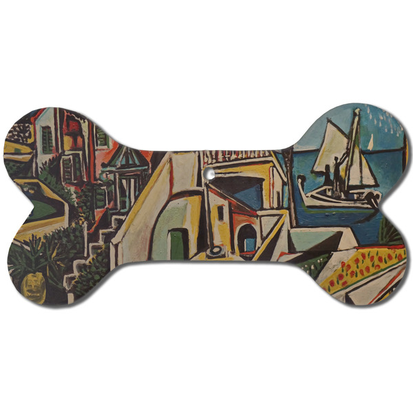 Custom Mediterranean Landscape by Pablo Picasso Ceramic Dog Ornament - Front