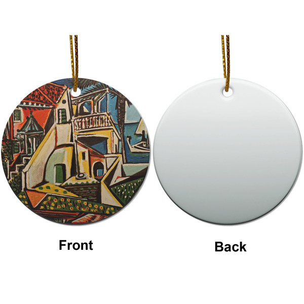 Mediterranean Landscape by Pablo Picasso Ceramic Flat Ornament - Circle Front & Back (APPROVAL)